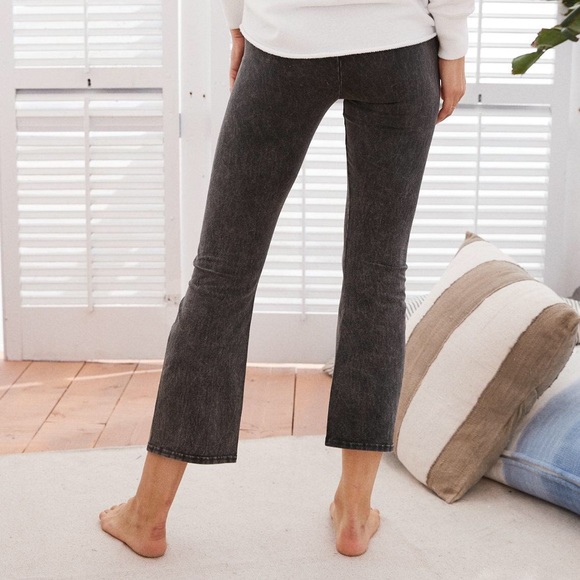 cropped kick flare trousers